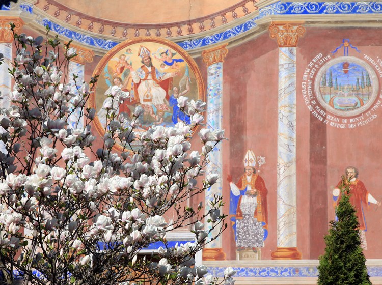 Détail de la fresque en façade