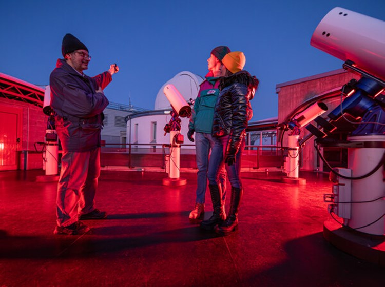 The telescopes on the educational terrace