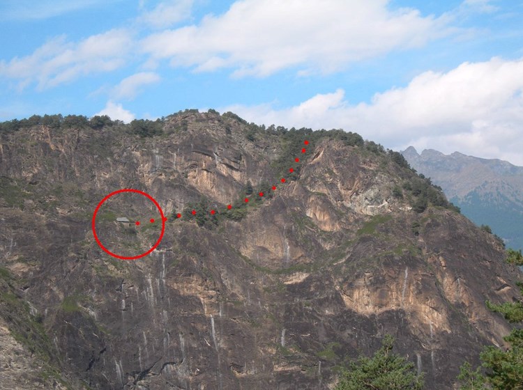 Il tracciato finale per raggiungere l'Oratorio di Saint Julien