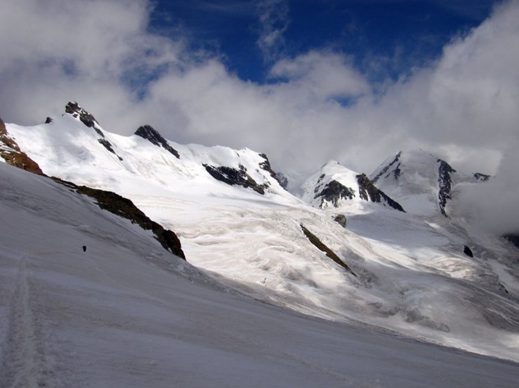 Roccia Nera, Polluce and Castore seen from Colle del Breithorn
